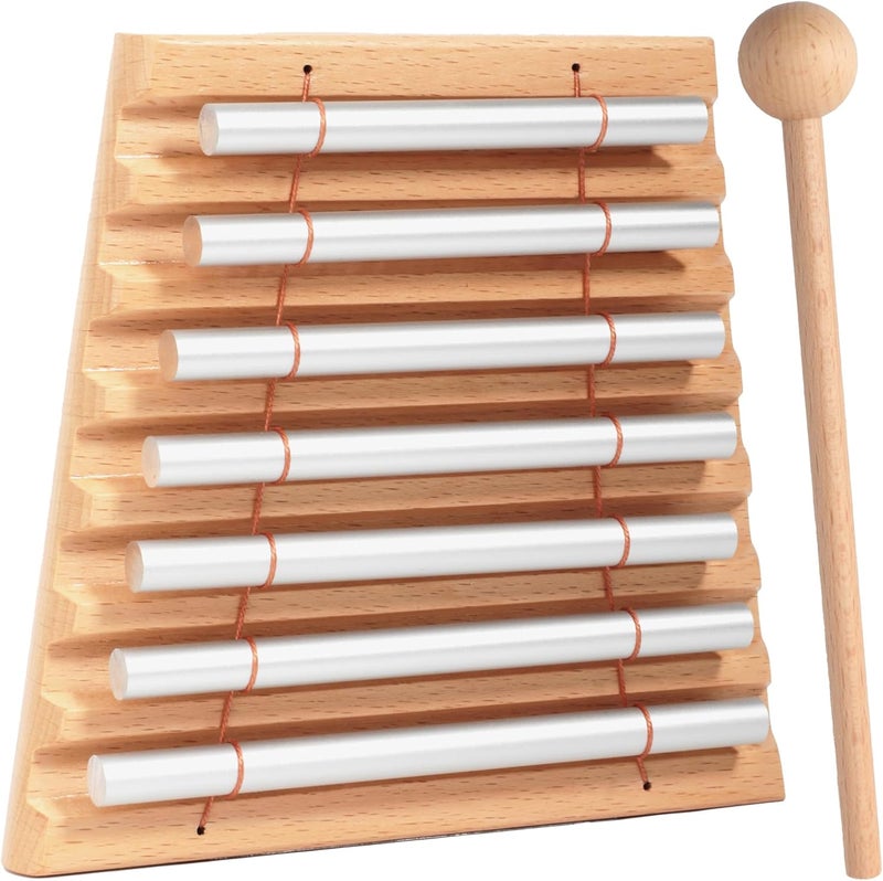 Aemrovi 7-Tone Hand Chime with Mallet - Handheld Percussion Instrument with Mallet for Mindfulness, Yoga, Classroom Management and Focus Training - Image 1